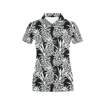 Pineapple Pattern Print Design PP08 Women's Polo Shirt