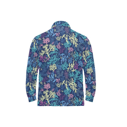 Seaweed Print Design LKS301 Long Sleeve Polo Shirt For Men's