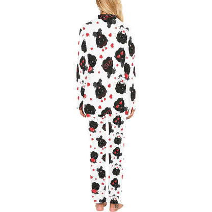 Affenpinscher Pattern Print Design 01 Women's Long Pajama Set