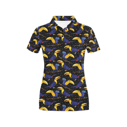 Toucan Print Design LKS307 Women's Polo Shirt