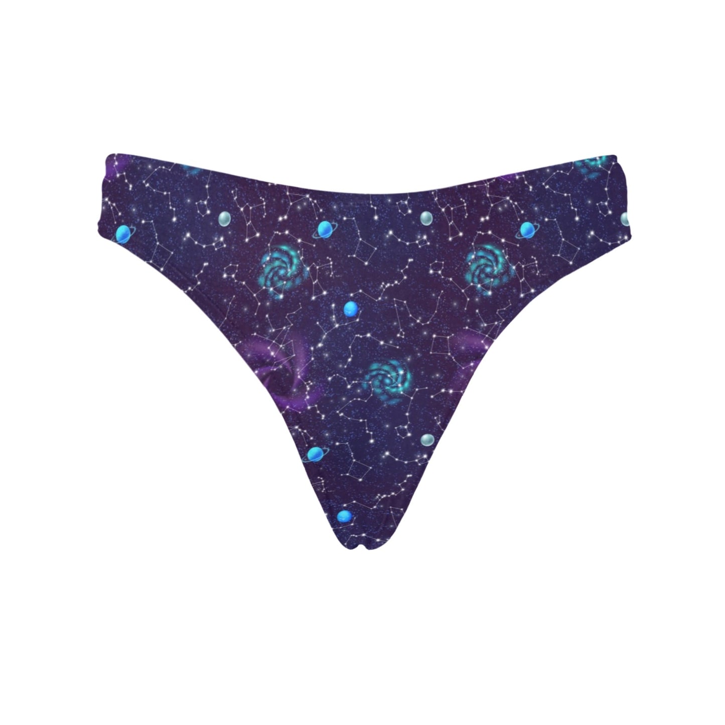 Zodiac Galaxy Design Print Women's Thongs