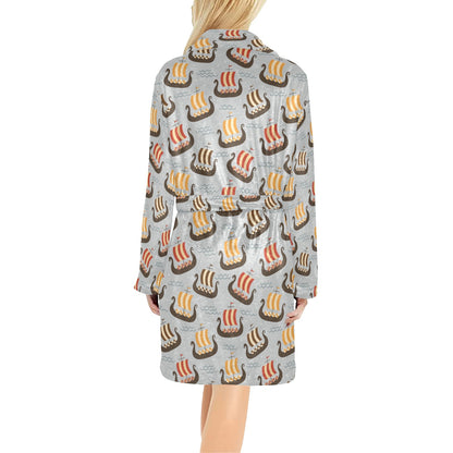 Vikings Print Design LKS308 Women's Fleece Robe
