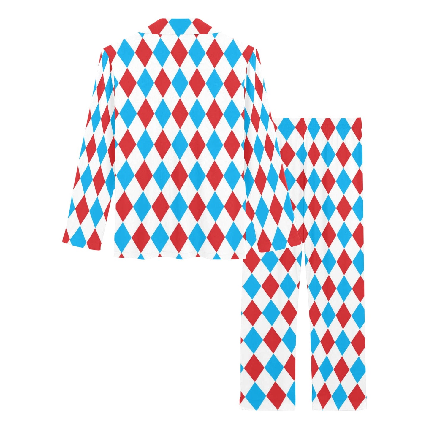 Harlequin Print Design LKS402 Women's Long Pajama Set