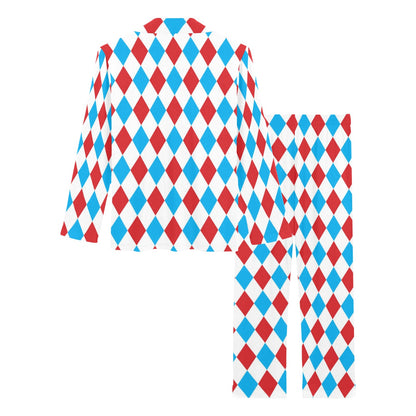 Harlequin Print Design LKS402 Women's Long Pajama Set