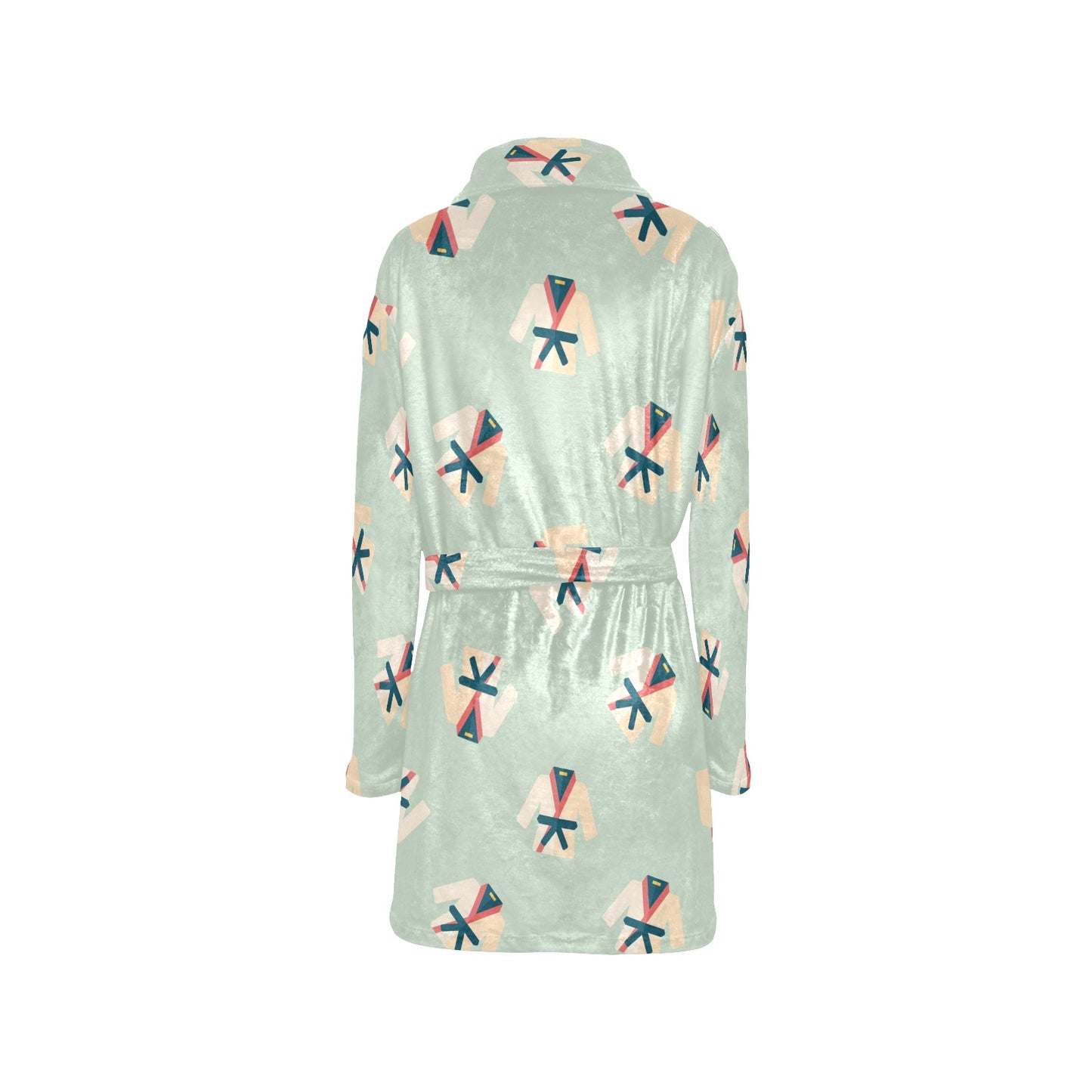 Karate Pattern Print Design 02 Women's Fleece Robe