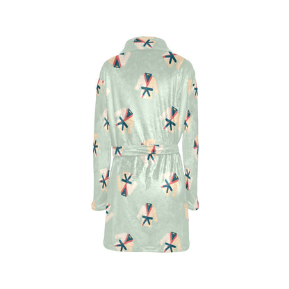 Karate Pattern Print Design 02 Women's Fleece Robe