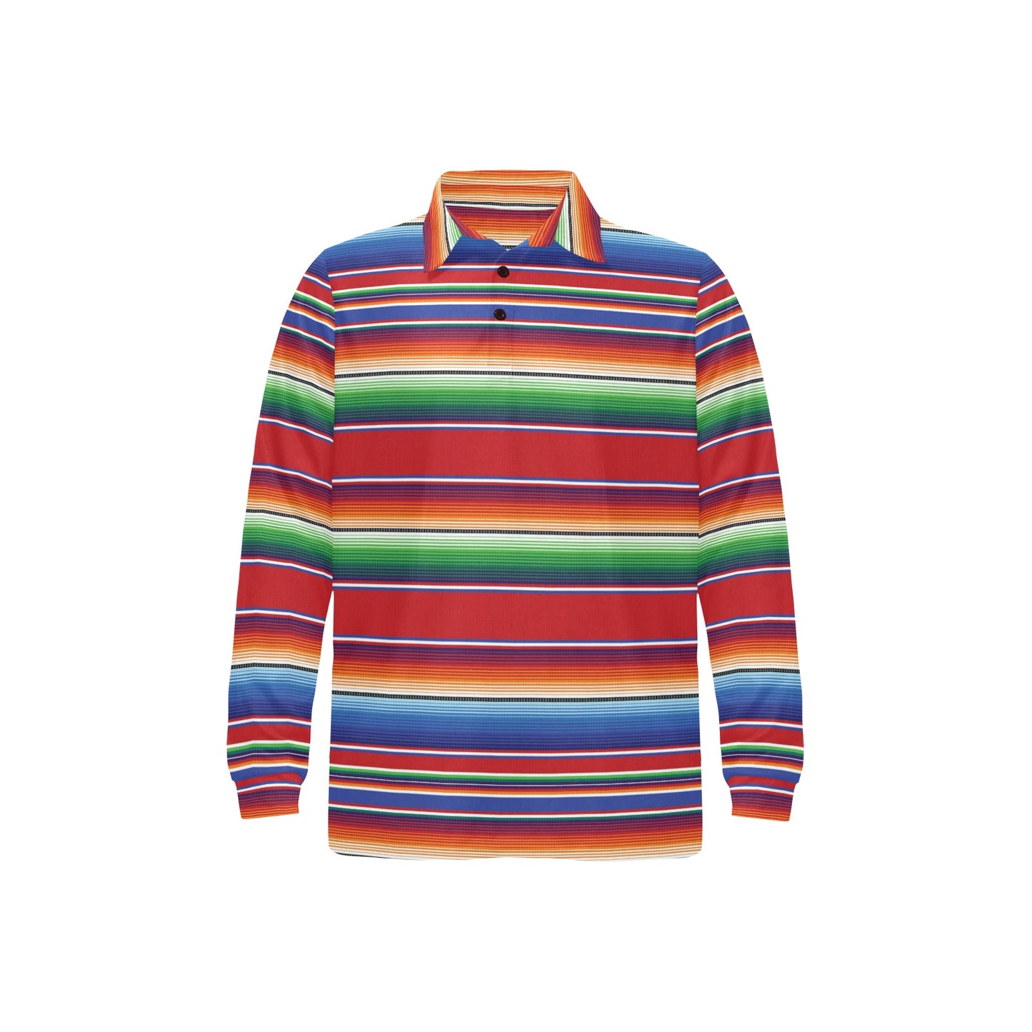 Serape Print Design LKS304 Long Sleeve Polo Shirt For Men's