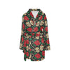 Sugar Skull Red Rose Print Design LKS301 Women's Fleece Robe