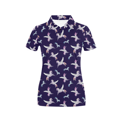 Pegasus Pattern Print Design 02 Women's Polo Shirt