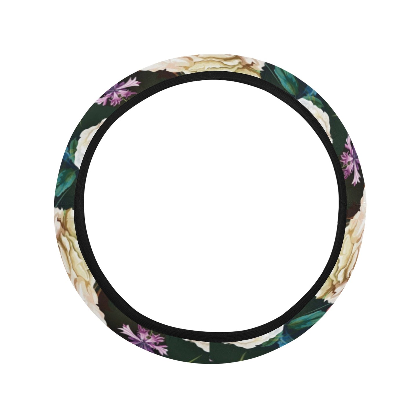 Summer Floral Print Design LKS303 Steering Wheel Cover with Elastic Edge