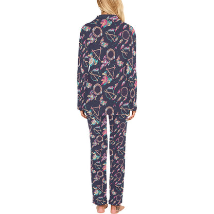 Boho Dream Catcher Colorful Women's Long Pajama Set
