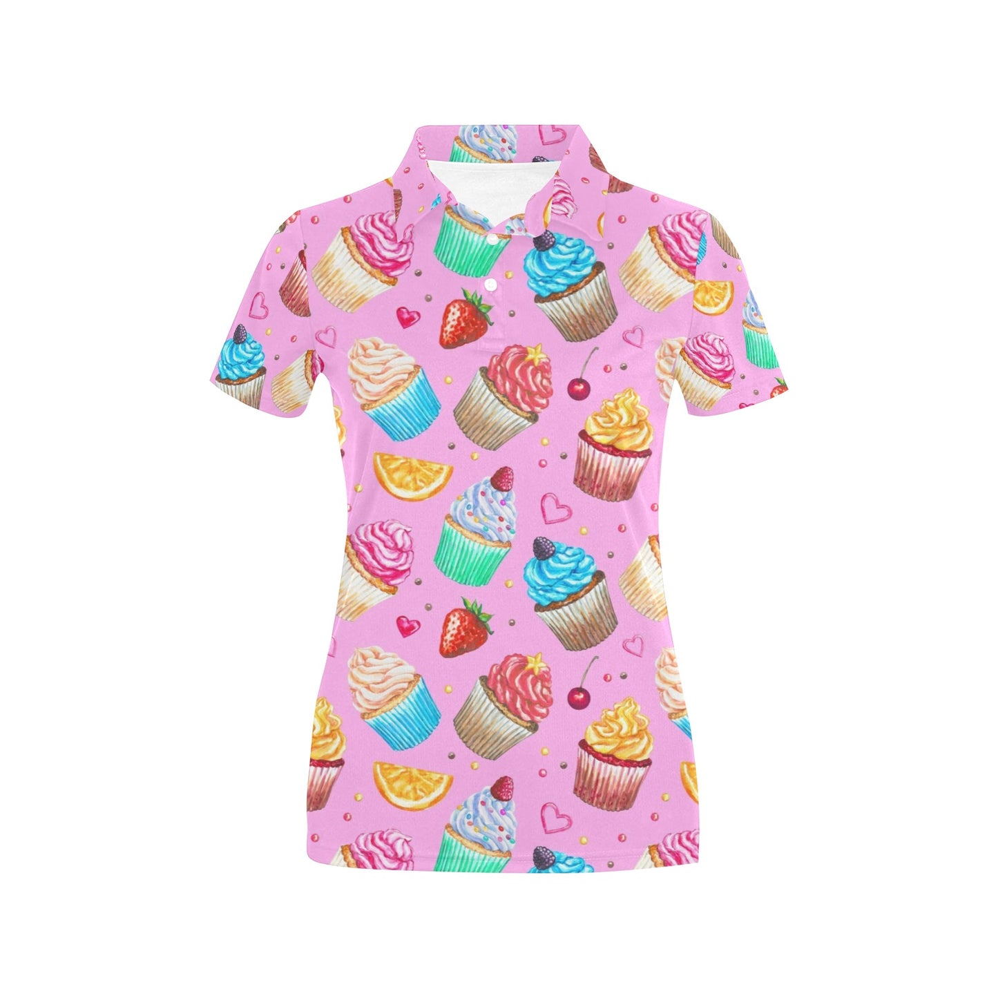 Cupcake Pattern Print Design CP05 Women's Polo Shirt