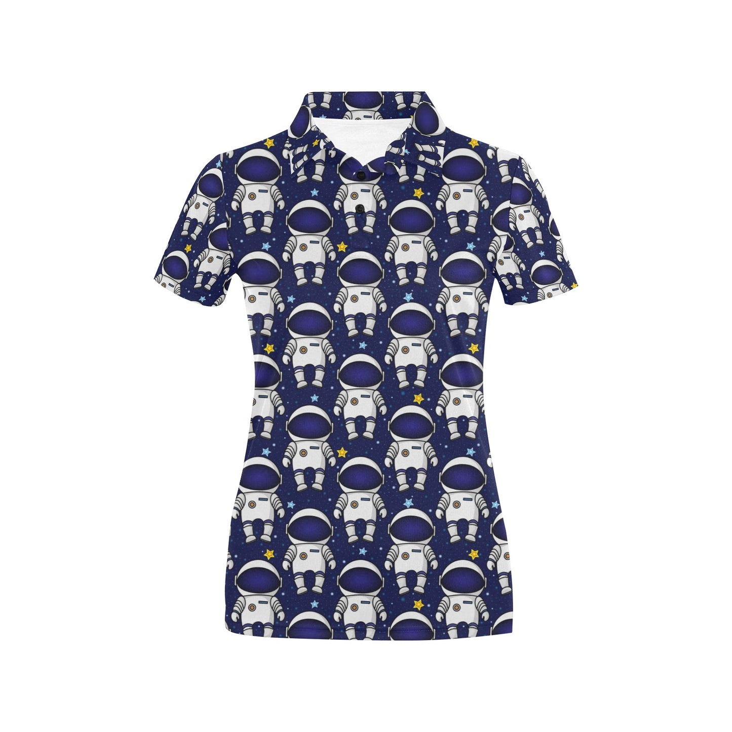 Astronaut Pattern Print Design 01 Women's Polo Shirt