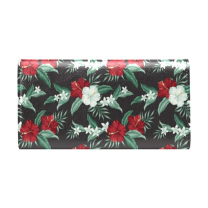 Tropical Flower Print Design LKS303 Women's Trifold Wallet