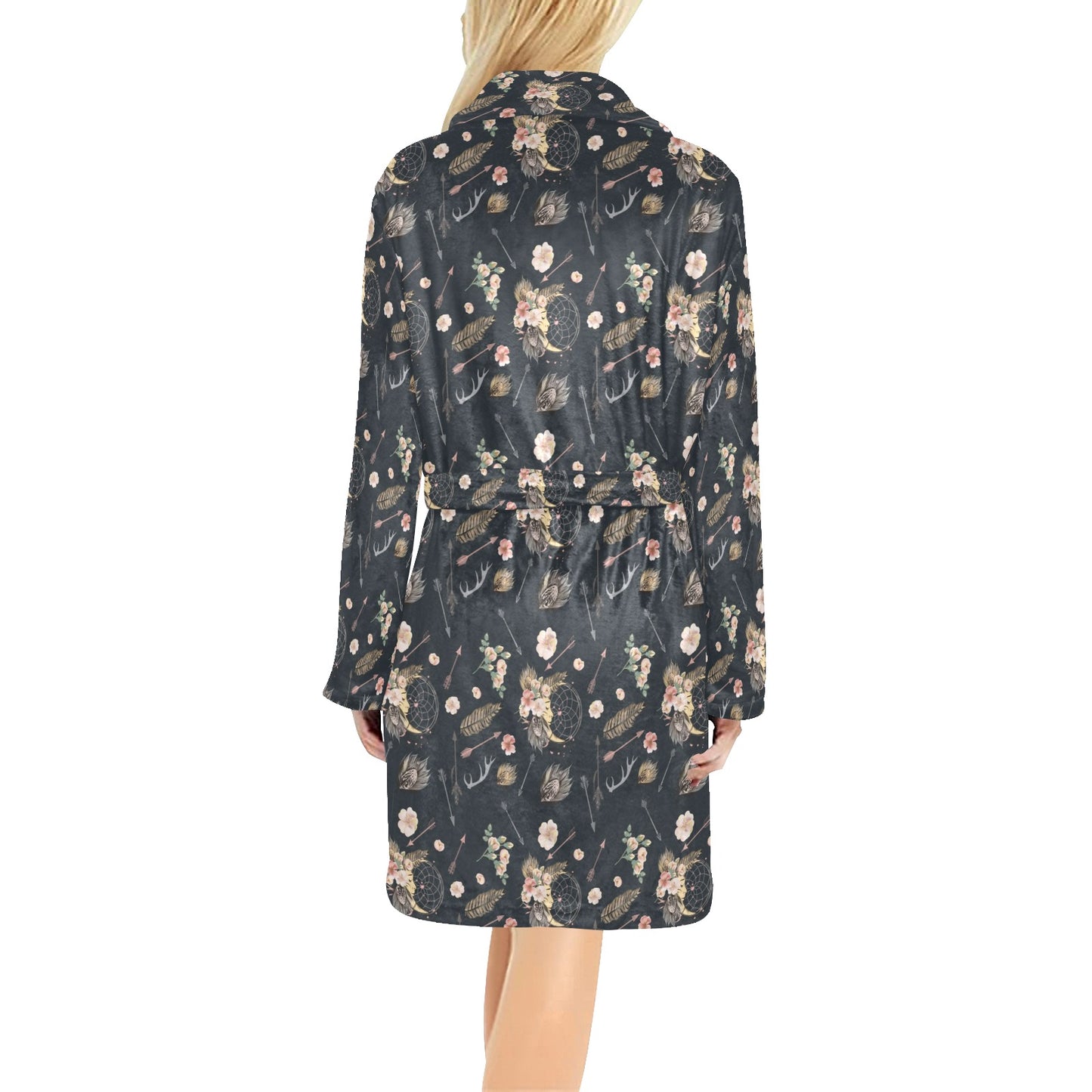 Bohemian Pattern Print Design 09 Women's Fleece Robe