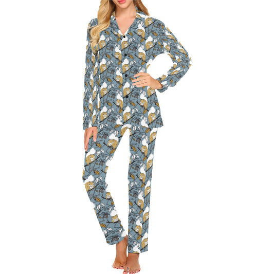 Squirrel Print Design LKS305 Women's Long Pajama Set