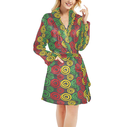 Rastafarian Pattern Print Design A05 Women's Fleece Robe