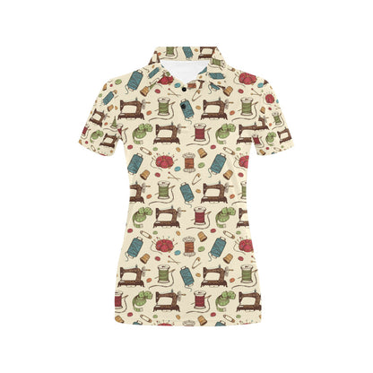 Sewing Equipment Print Design LKS303 Women's Polo Shirt