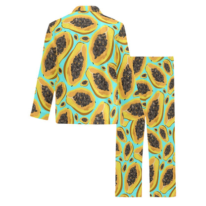 Papaya Pattern Print Design PP03 Men's Long Pajama Set