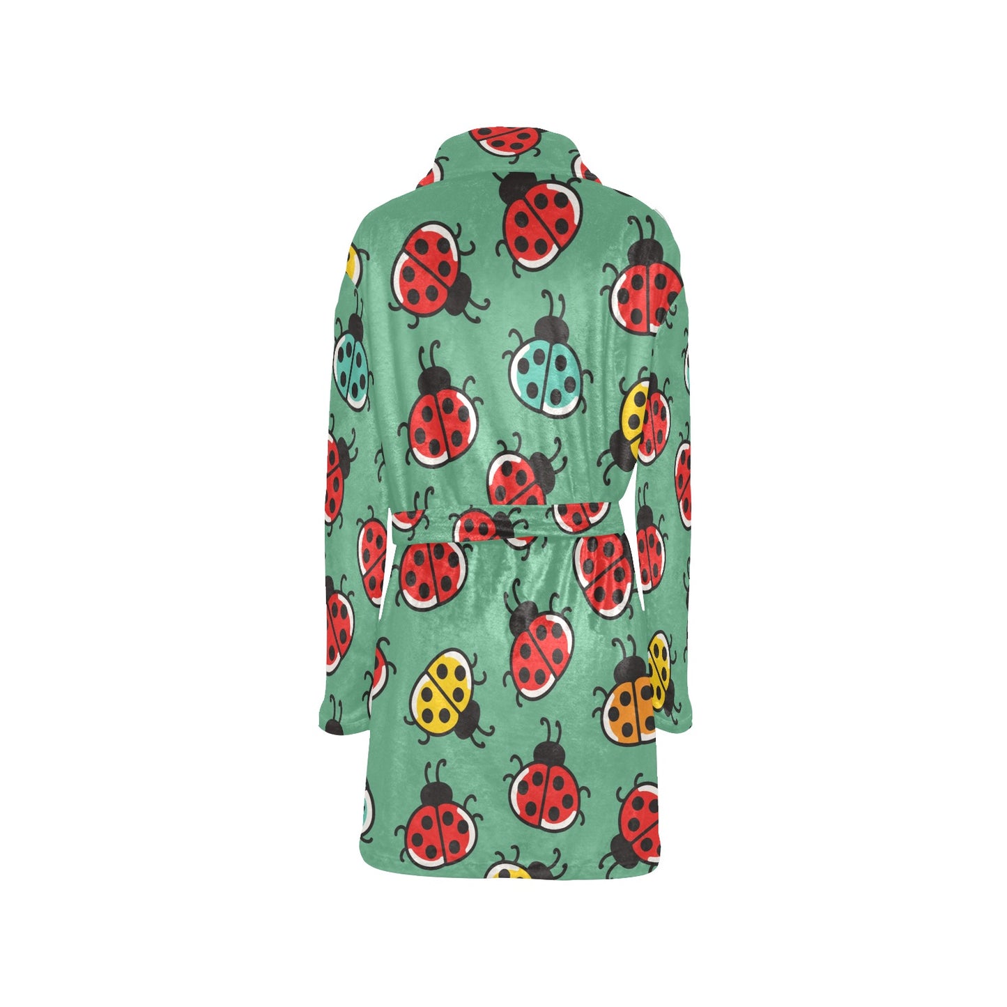 Ladybug Pattern Print Design 02 Women's Fleece Robe