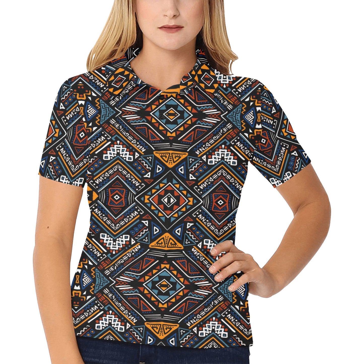 African Kente Print v2 Women's Polo Shirt
