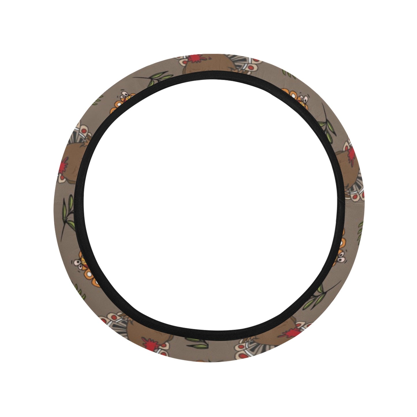 Thanksgiving Print Design LKS306 Steering Wheel Cover with Elastic Edge
