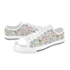 Sweet Pea Print Design LKS304 Women's White Low Top Shoes