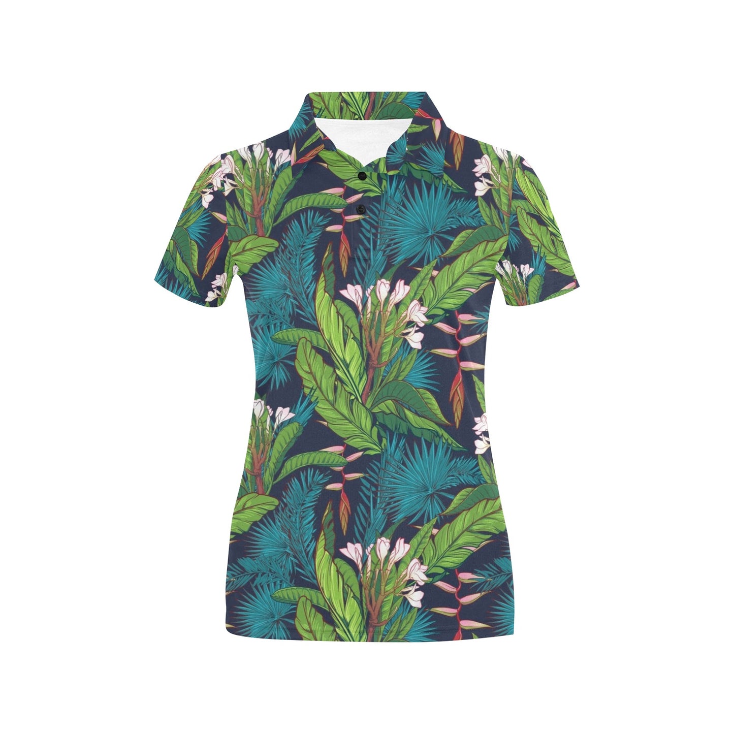 Rainforest Pattern Print Design RF01 Women's Polo Shirt