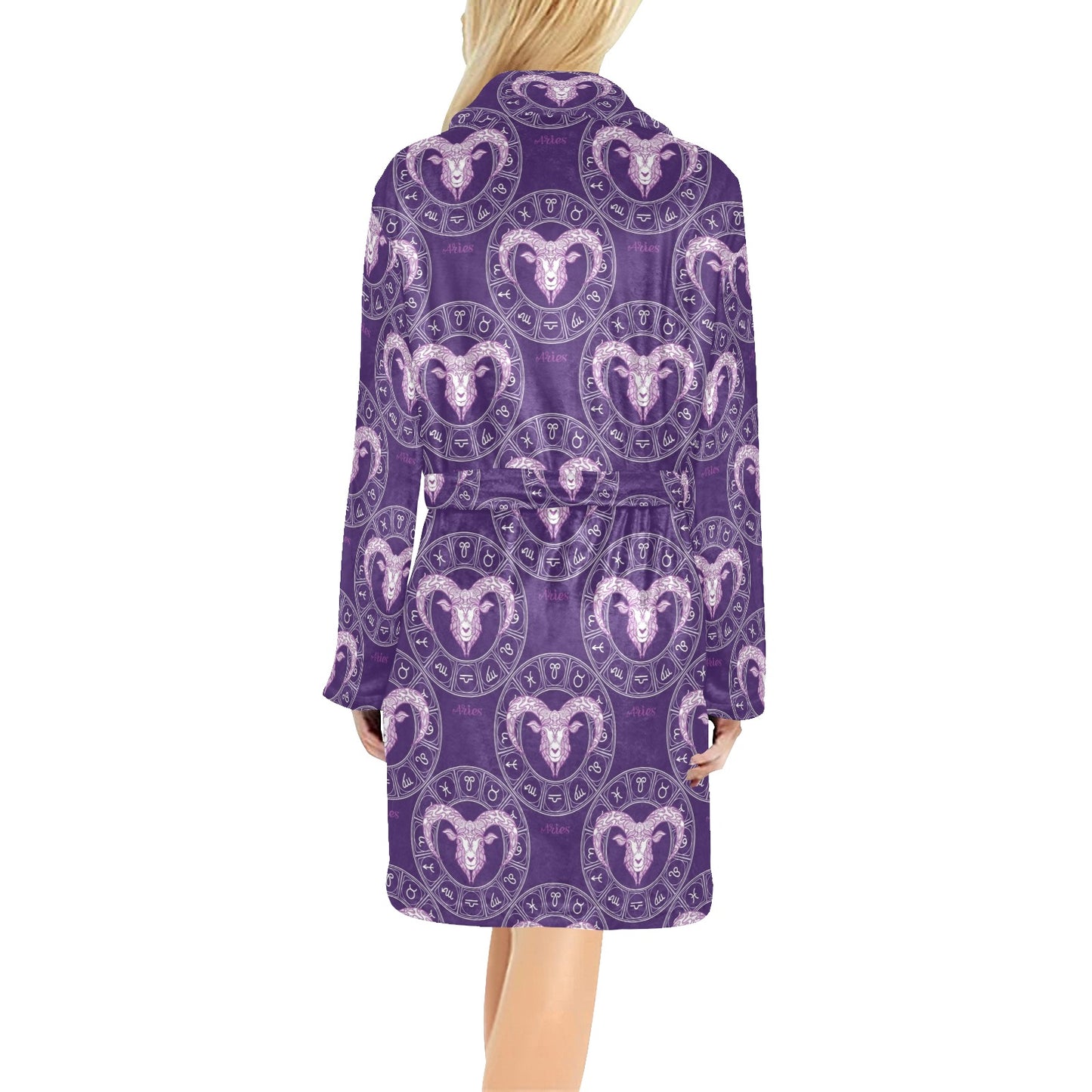 Aries Zodiac Pattern Print Design 02 Women's Fleece Robe