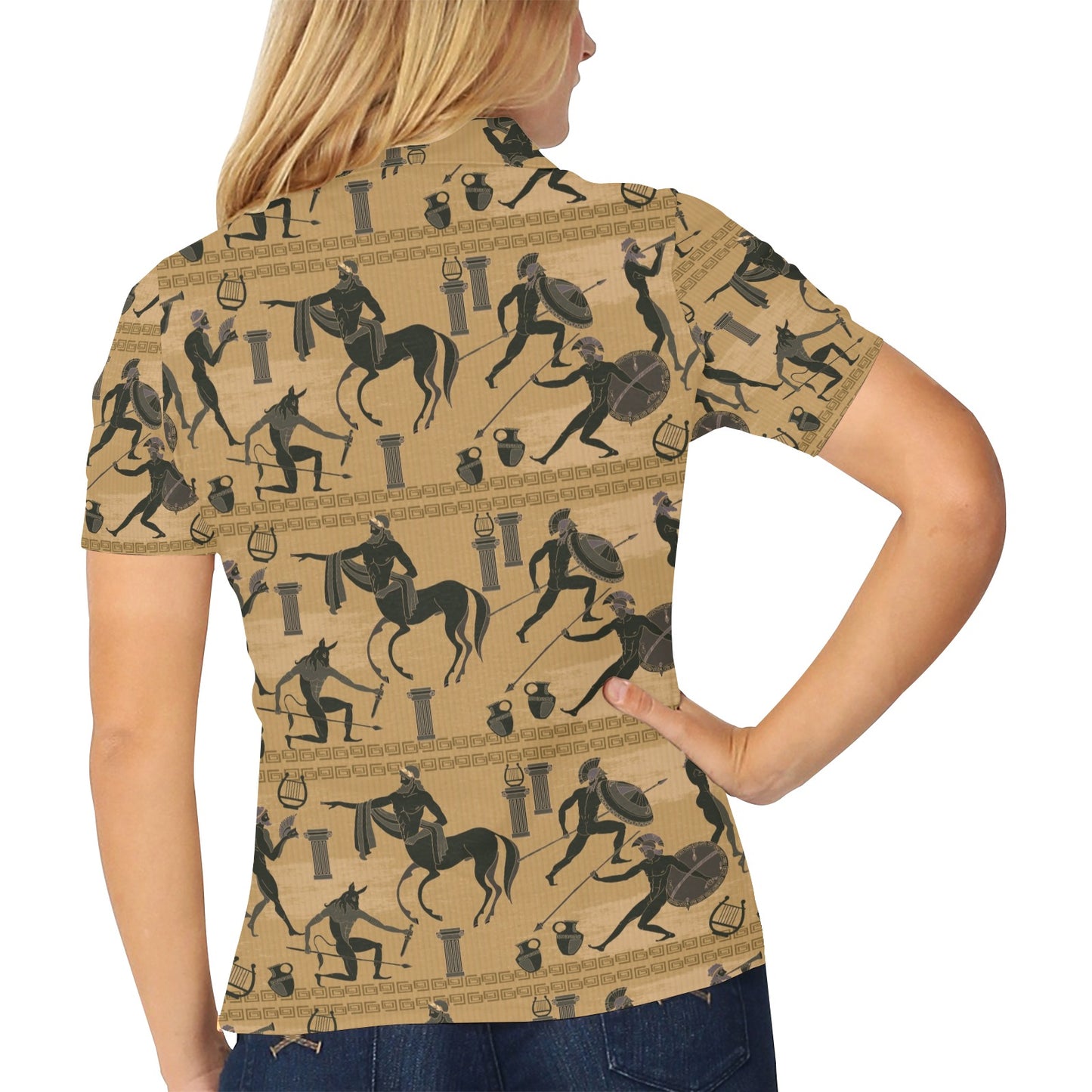 Ancient Greek Statue Print Design LKS304 Women's Polo Shirt