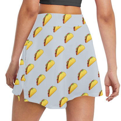 Taco Print Design LKS304 17" Golf & Pickleball Skort with Pockets
