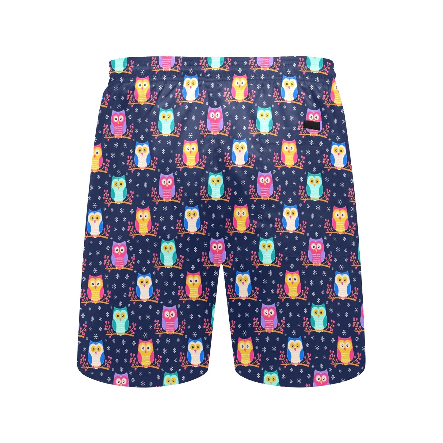 Owl Cute Themed Design Print Men's Swim Trunks Beach Shorts