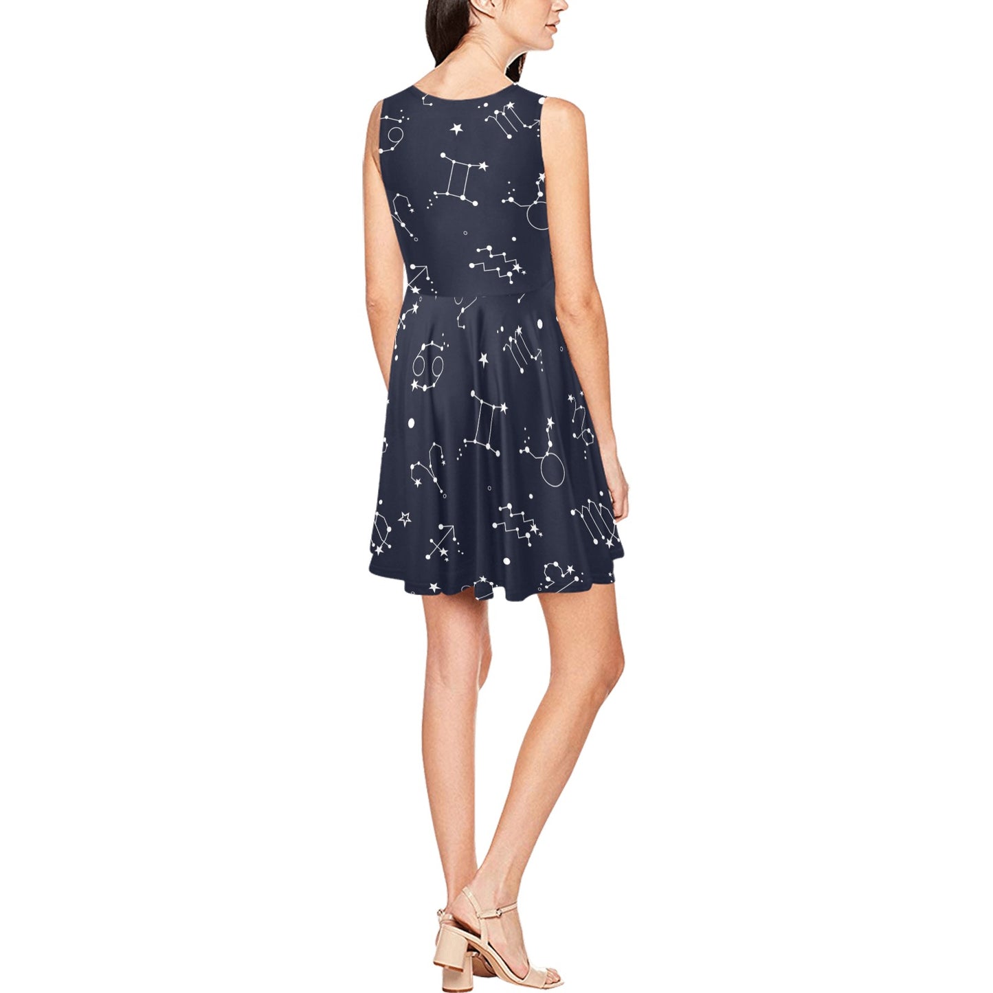 Constellation Pattern Print Design 05 Sleeveless Dress