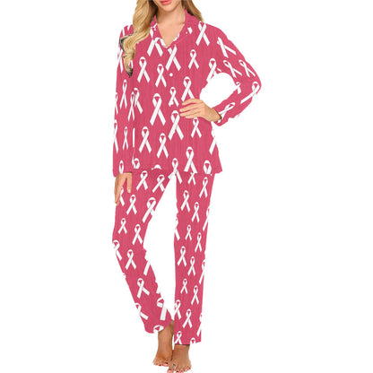 Breast Cancer Awareness Symbol Women's Long Pajama Set