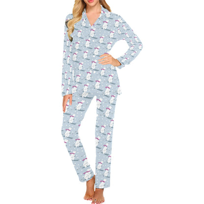 Ski Print Design LKS307 Women's Long Pajama Set