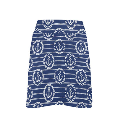 Anchor Stripe Pattern 17" Golf & Pickleball Skort with Pockets