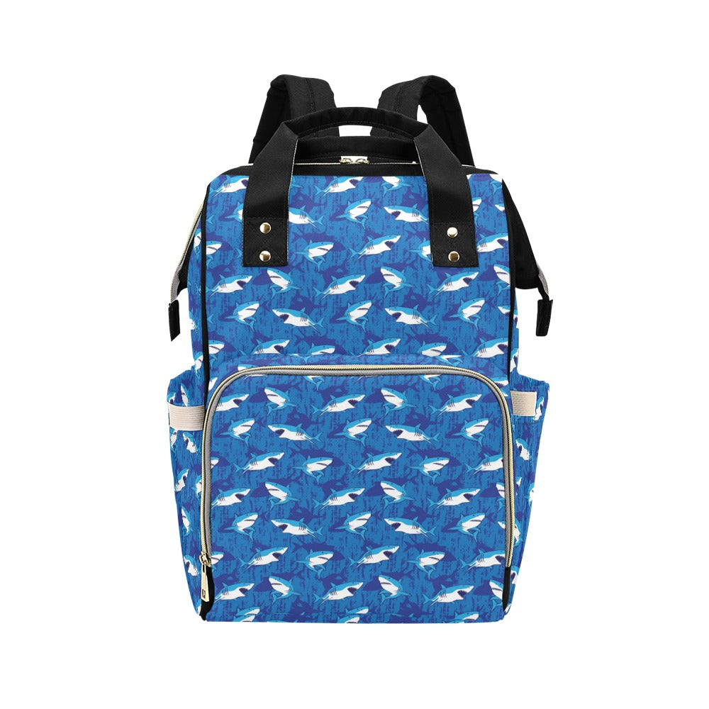 Shark Print Design LKS308 Diaper Bag Backpack