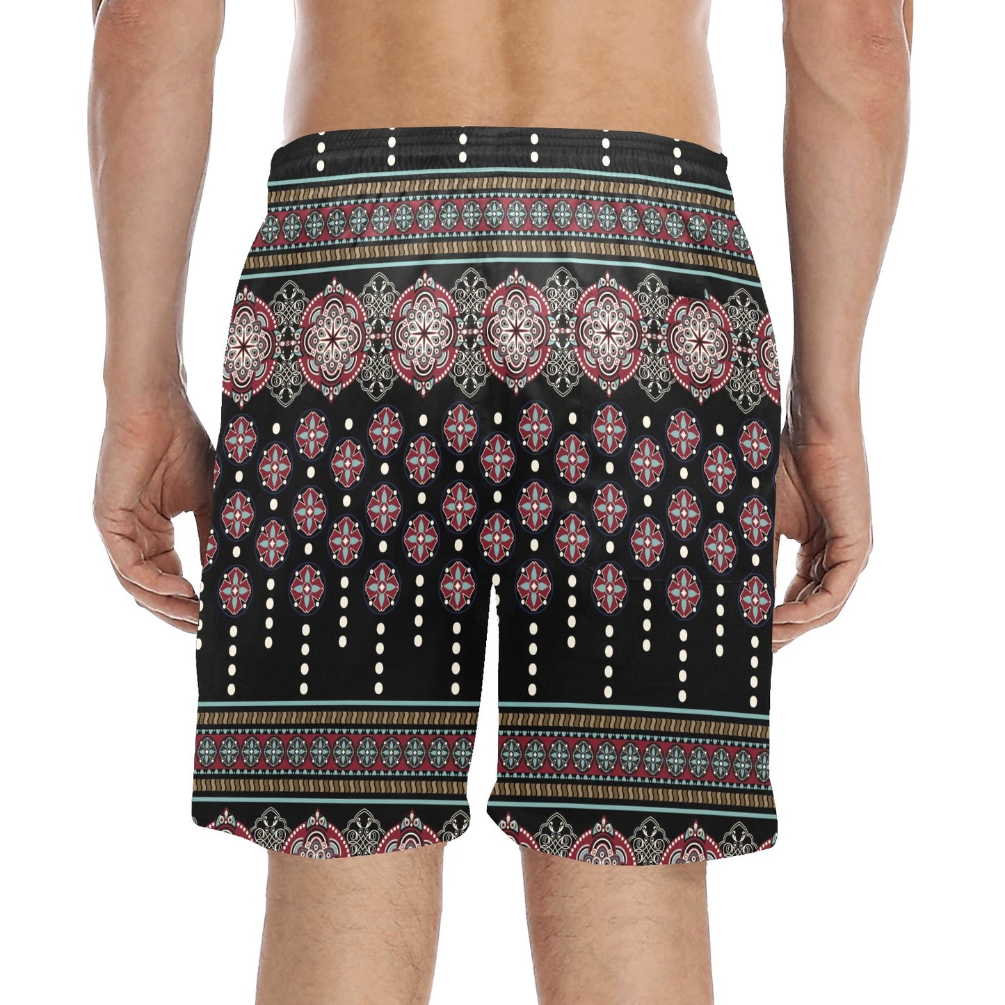 Ethnic Dot Style Print Pattern Men's Swim Trunks Beach Shorts