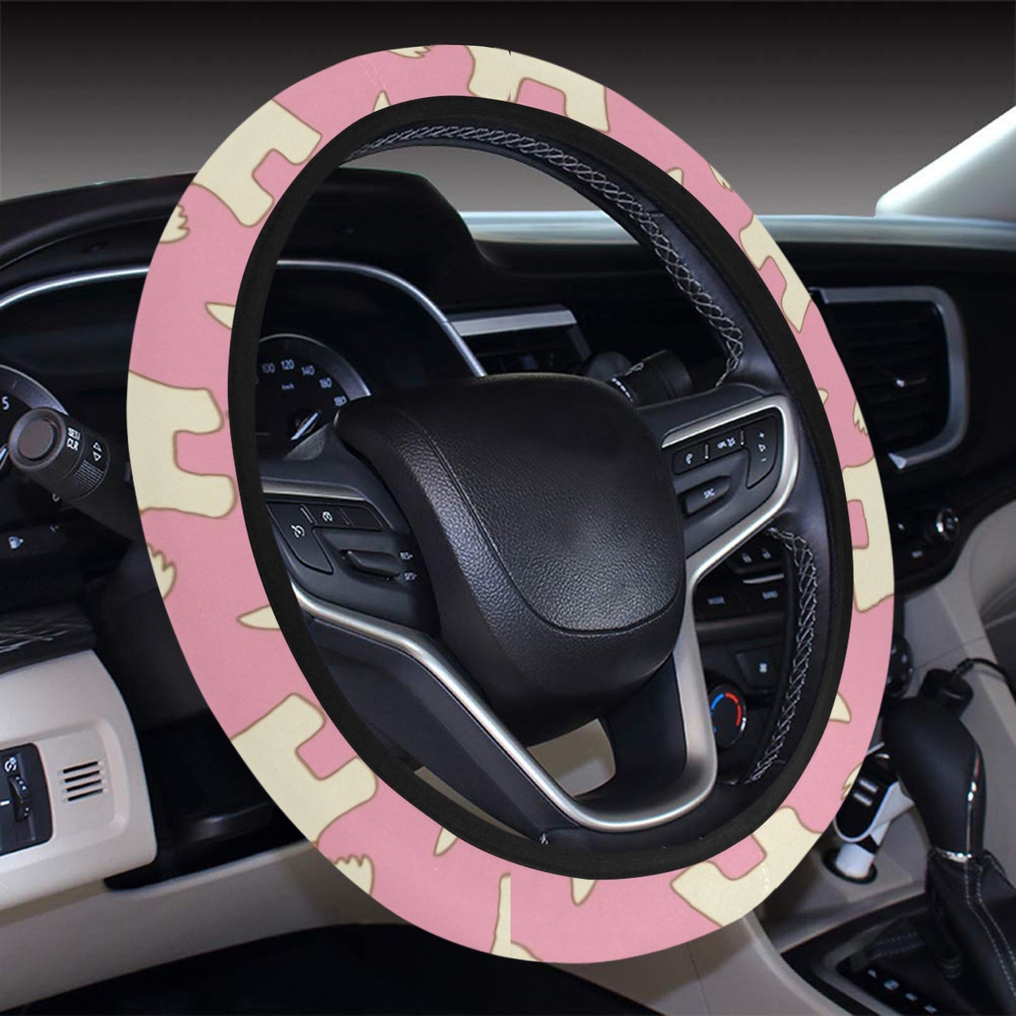 Scottish Terriers Print Design LKS306 Steering Wheel Cover with Elastic Edge