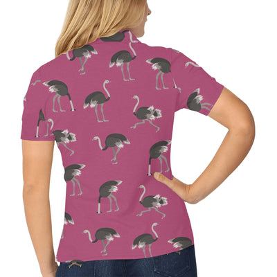 Emu Pattern Print Design 02 Women's Polo Shirt