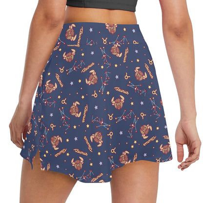 Taurus Print Design LKS304 17" Golf & Pickleball Skort with Pockets