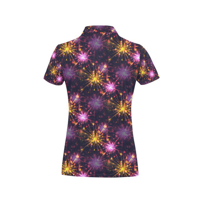 Firework Print Design LKS303 Women's Polo Shirt