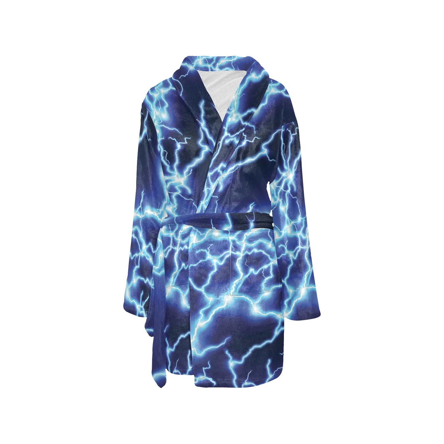 Lightning Thunder Pattern Print Design 04 Women's Fleece Robe