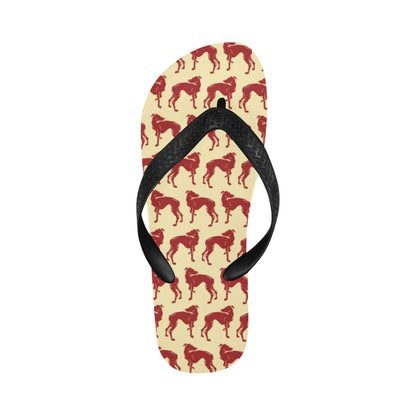 Whippets Print Design LKS301 Flip Flops