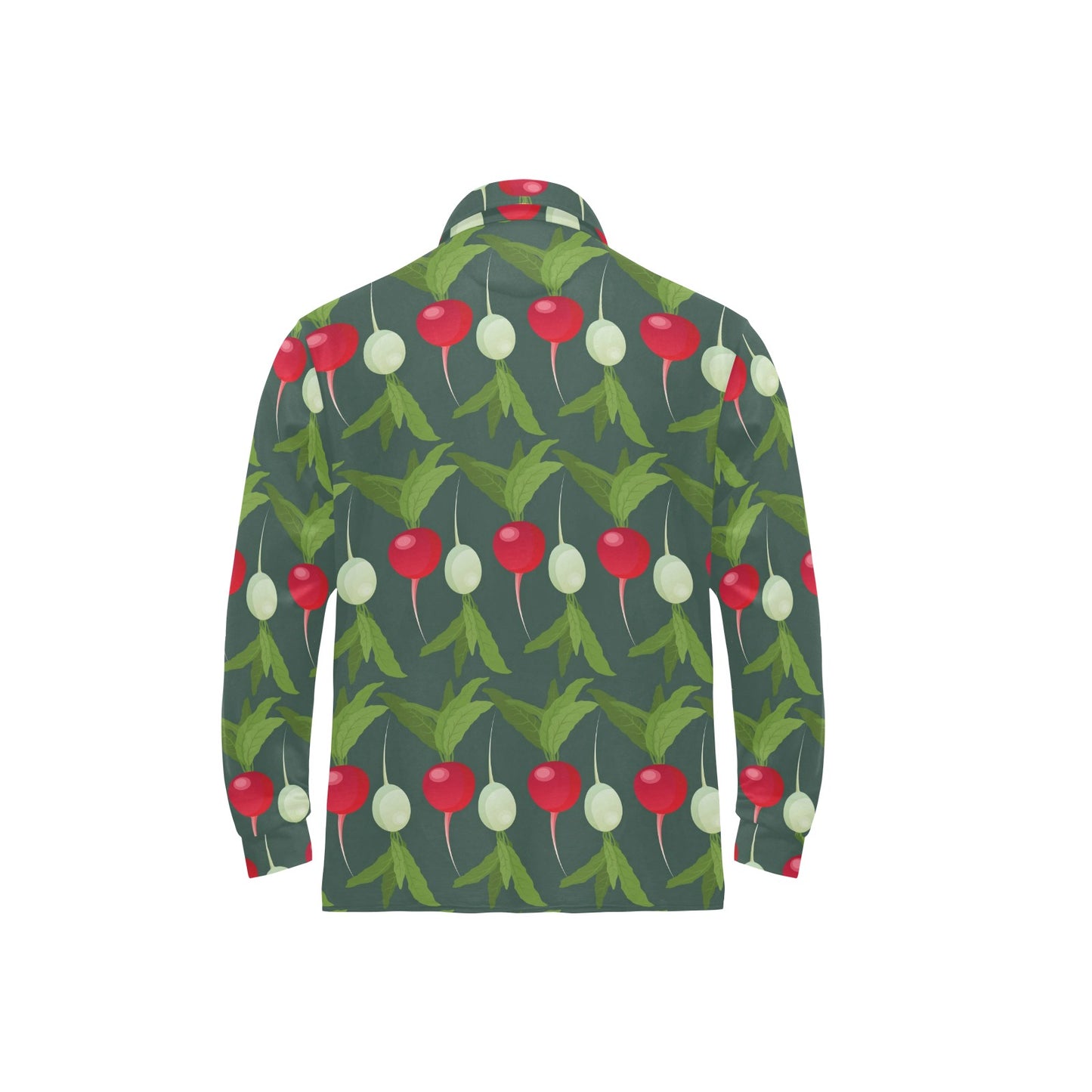 Radish Pattern Print Design A03 Long Sleeve Polo Shirt For Men's
