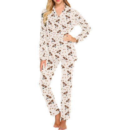 Russell Terriers Paw Print Design LKS303 Women's Long Pajama Set