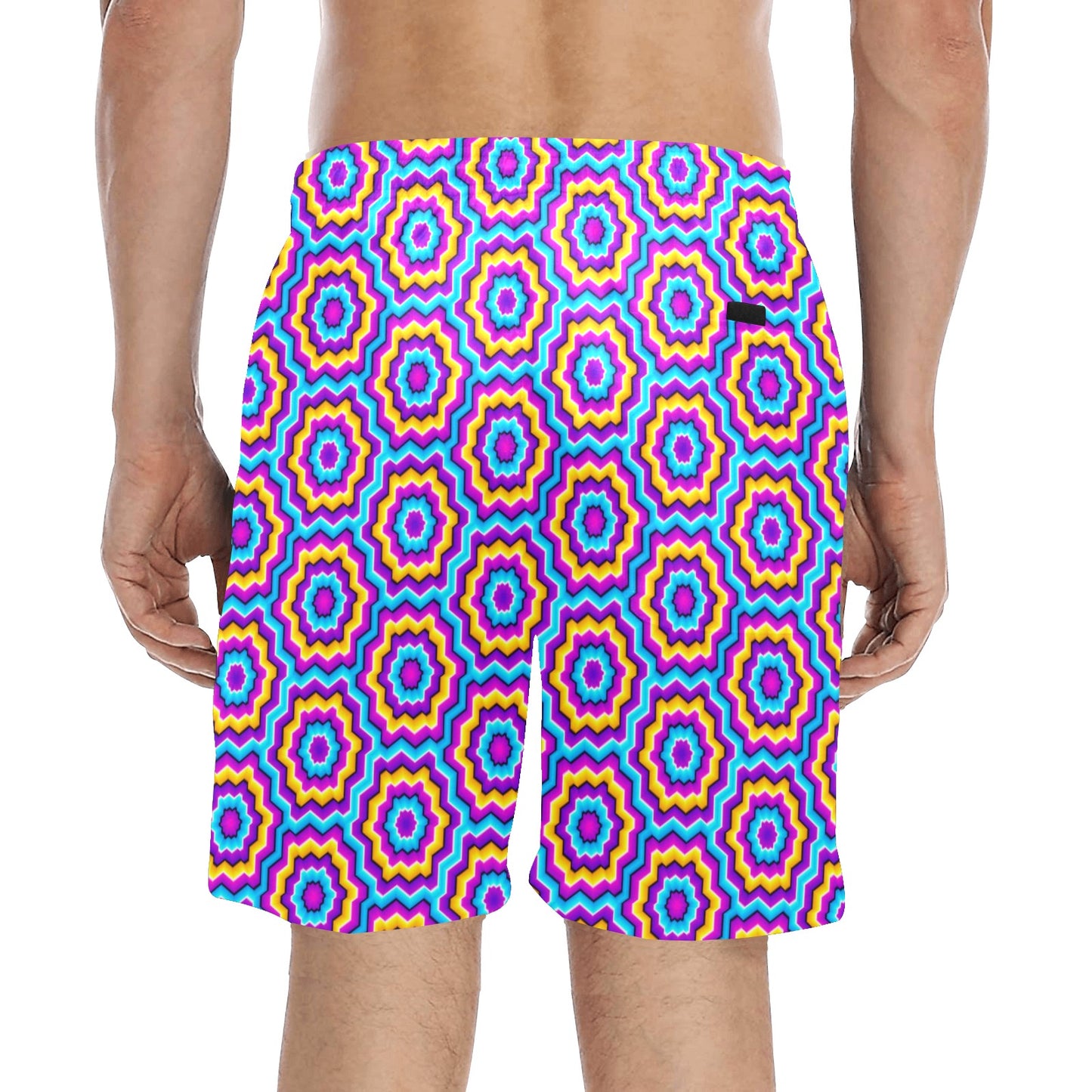 Optical illusion Techno Movement Men's Swim Trunks Beach Shorts