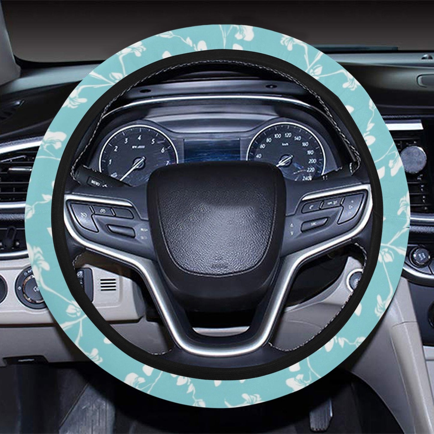 Sweet Pea Print Design LKS302 Steering Wheel Cover with Elastic Edge
