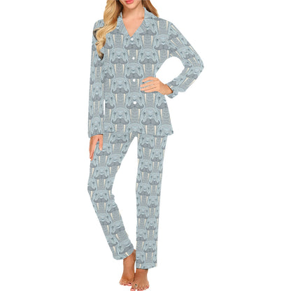 Walrus Print Design LKS402 Women's Long Pajama Set