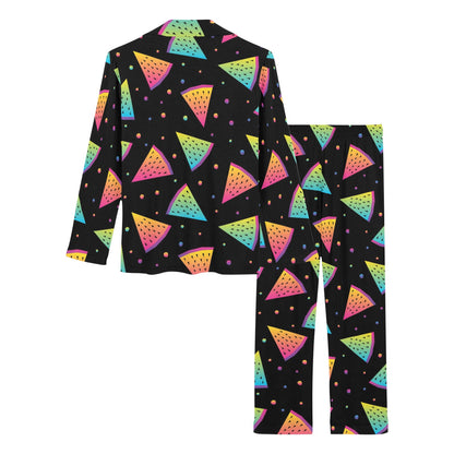 Rainbow Watermelon Pattern Print Design A04 Women's Long Pajama Set